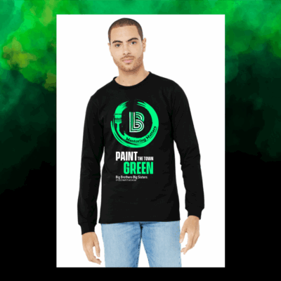 Paint the Town Green Cotton Long Sleeve Tee