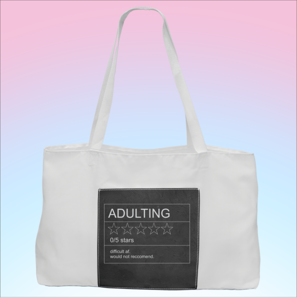 Adulting White Tote - Black.png